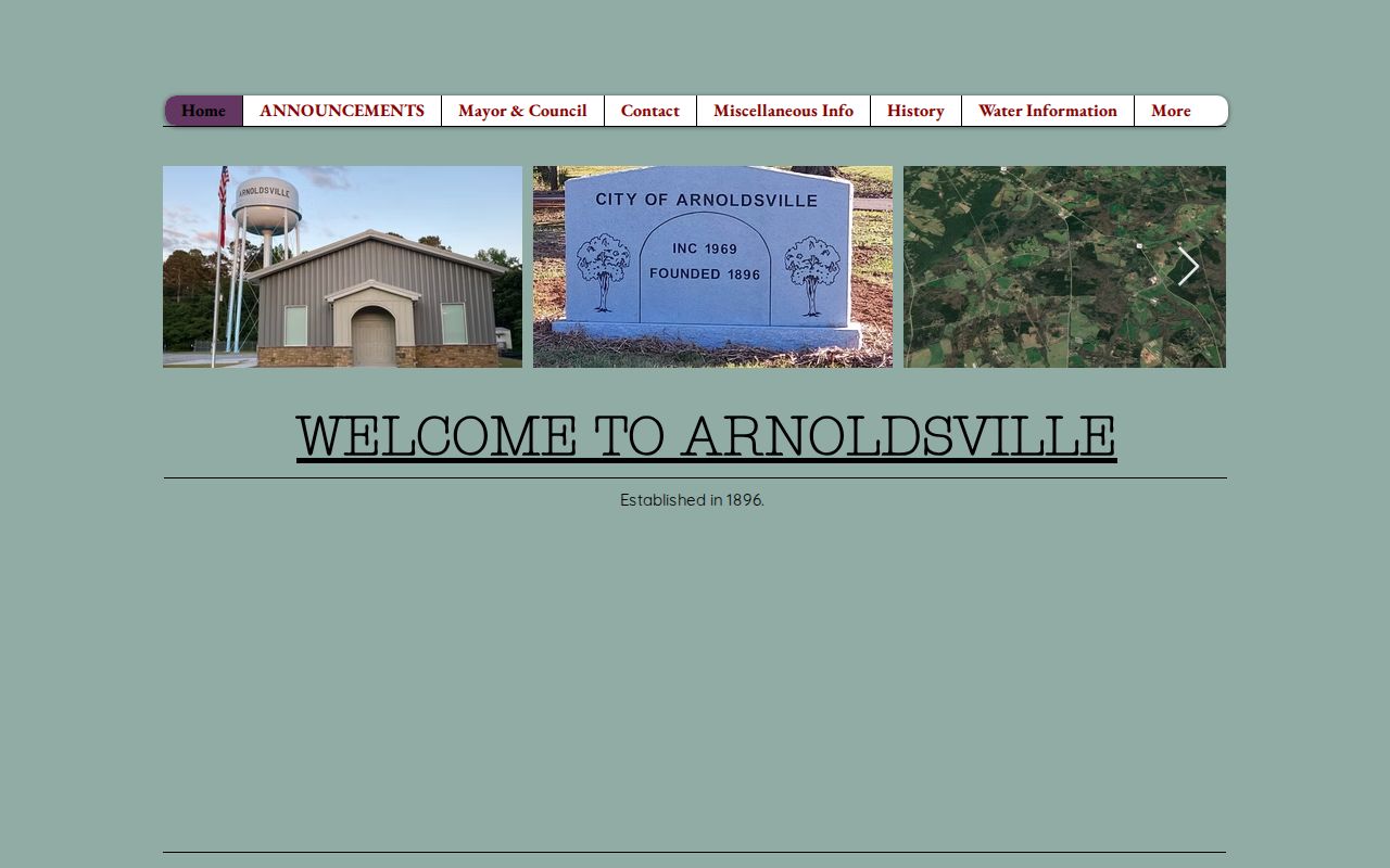 Official Arnoldsville city home page used to begin local court record routing