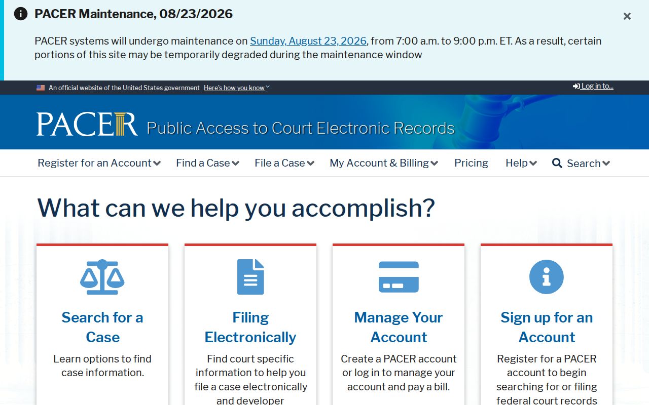 Oglethorpe County case lookup through PACER
