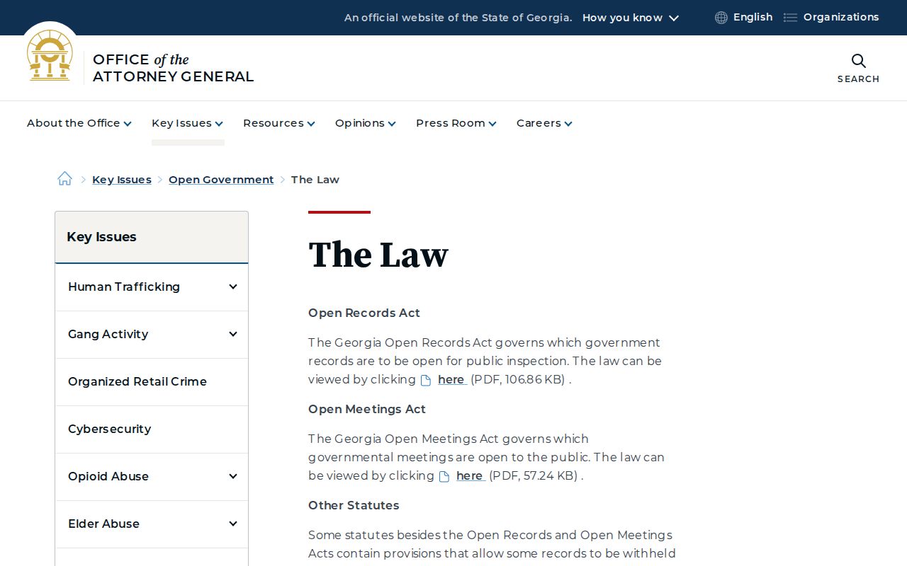 Oglethorpe County court records under Georgia open government law