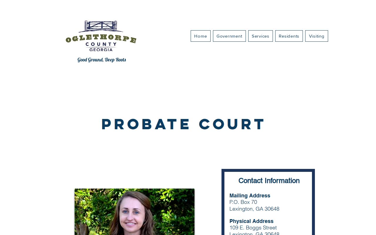 Oglethorpe County Probate Court information page
